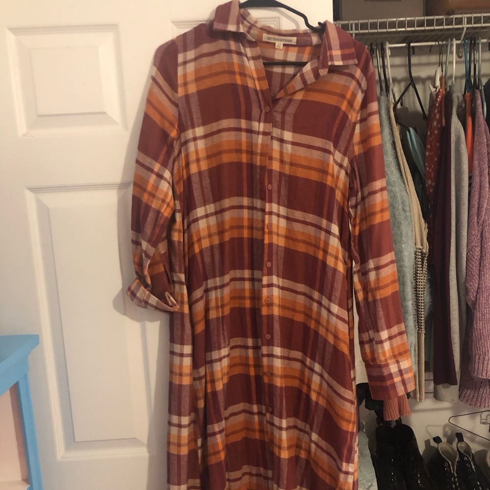 Maxi Length Button Up Flannel